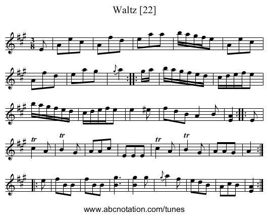 Waltz [22] - staff notation