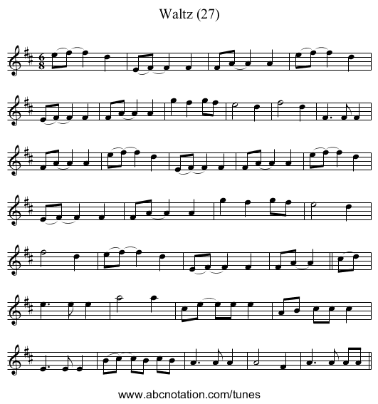 Waltz (27) - staff notation