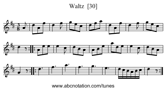 Waltz  [30] - staff notation