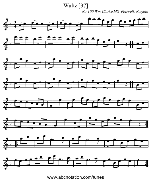 Waltz [37] - staff notation
