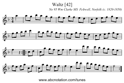 Waltz [42] - staff notation
