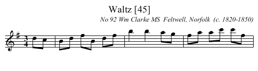 Waltz [45] - staff notation