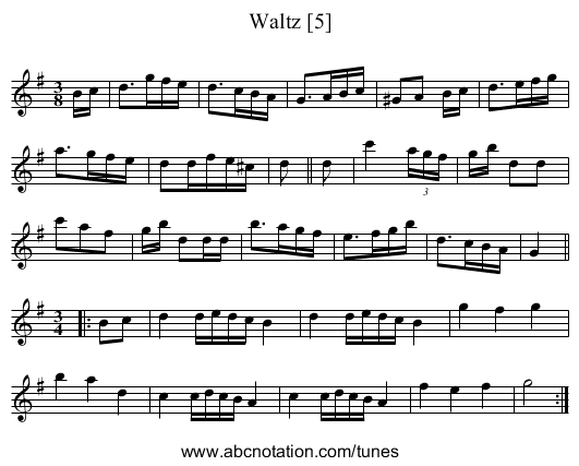 Waltz [5] - staff notation