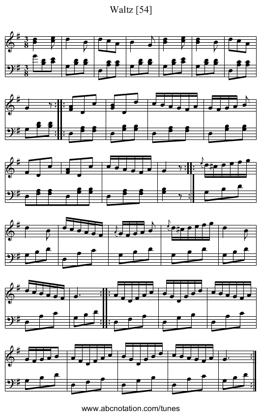 Waltz [54] - staff notation