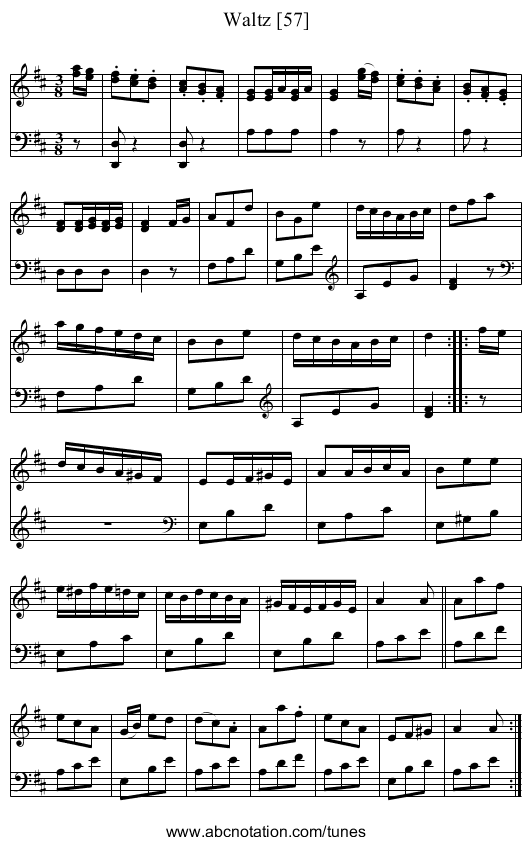 Waltz [57] - staff notation