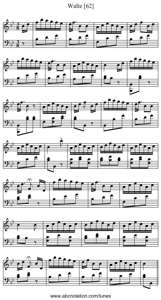 Waltz [62] - staff notation