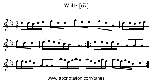 Waltz [67] - staff notation