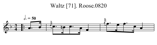 Waltz [71]. Roose.0820 - staff notation