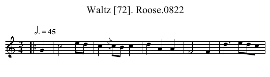 Waltz [72]. Roose.0822 - staff notation