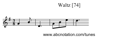 Waltz [74] - staff notation