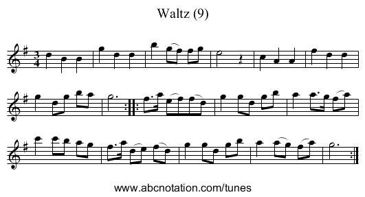 Waltz (9) - staff notation