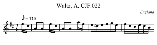 Waltz, A. CJF.022 - staff notation