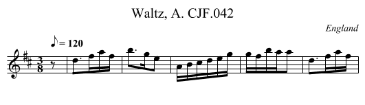 Waltz, A. CJF.042 - staff notation