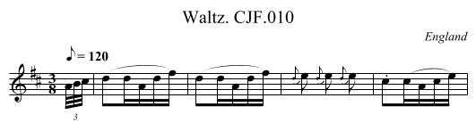 Waltz. CJF.010 - staff notation