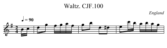 Waltz. CJF.100 - staff notation