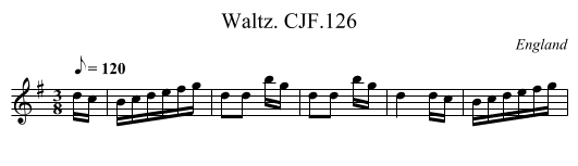 Waltz. CJF.126 - staff notation