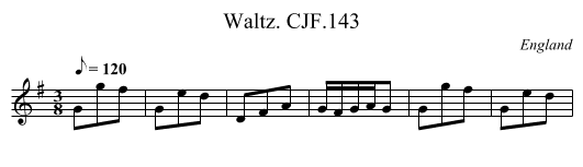 Waltz. CJF.143 - staff notation