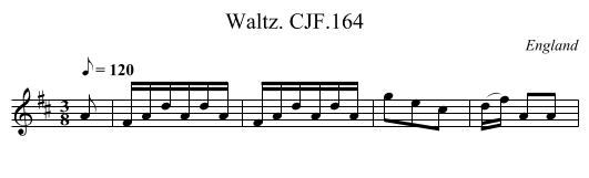 Waltz. CJF.164 - staff notation