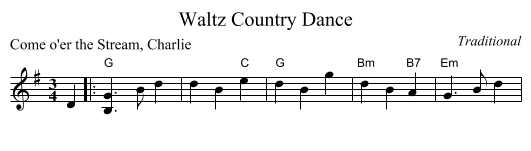 Waltz Country Dance - staff notation