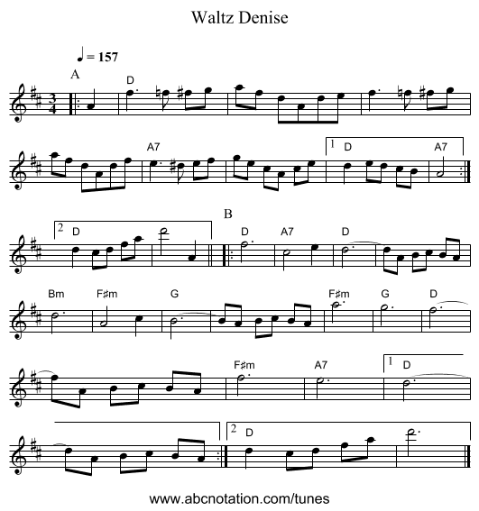 Waltz Denise - staff notation