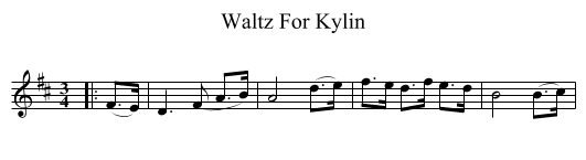 Waltz For Kylin - staff notation