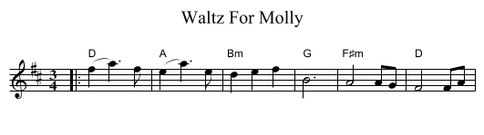 Waltz For Molly - staff notation
