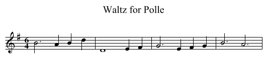 Waltz for Polle - staff notation