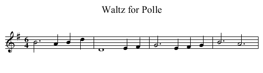 Waltz for Polle - staff notation