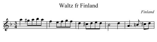 Waltz fr Finland - staff notation