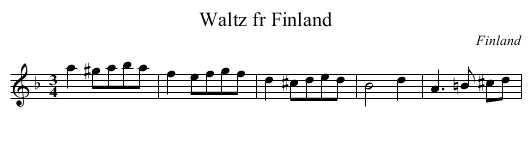 Waltz fr Finland - staff notation