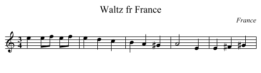 Waltz fr France - staff notation