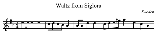 Waltz from Siglora - staff notation