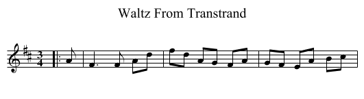 Waltz From Transtrand - staff notation