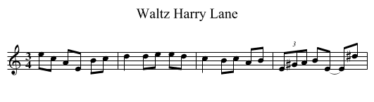 Waltz Harry Lane - staff notation