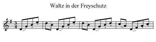 Waltz in der Freyschutz - staff notation