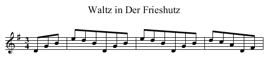 Waltz in Der Frieshutz - staff notation