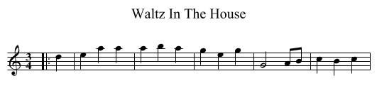 Waltz In The House - staff notation