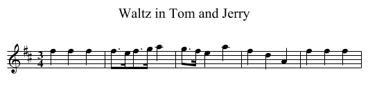 Waltz in Tom and Jerry - staff notation