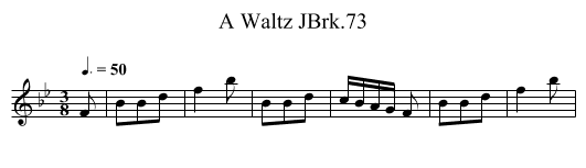 Waltz JBrk.73, A - staff notation