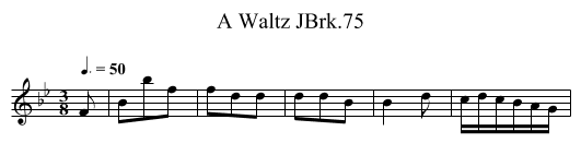 Waltz JBrk.75, A - staff notation