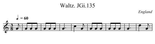 Waltz. JGi.135 - staff notation