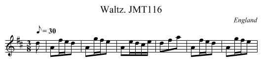 Waltz. JMT116 - staff notation