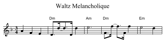 Waltz Melancholique - staff notation