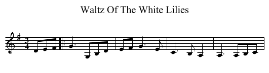 Waltz Of The White Lilies - staff notation
