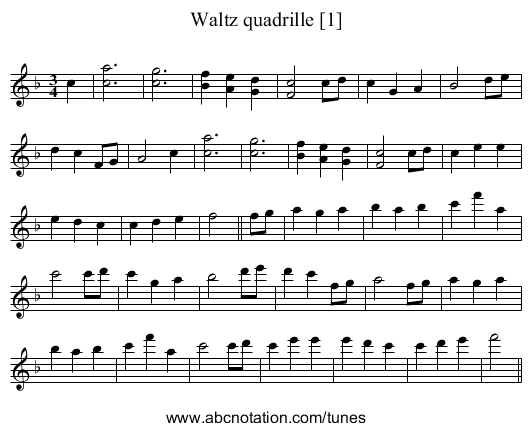 Waltz quadrille [1] - staff notation