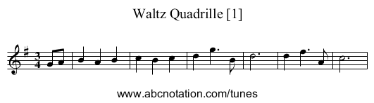 Waltz Quadrille [1] - staff notation