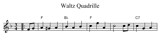 Waltz Quadrille - staff notation
