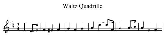 Waltz Quadrille - staff notation