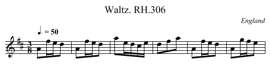 Waltz. RH.306 - staff notation