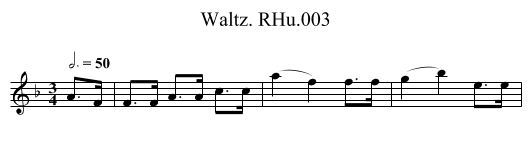 Waltz. RHu.003 - staff notation